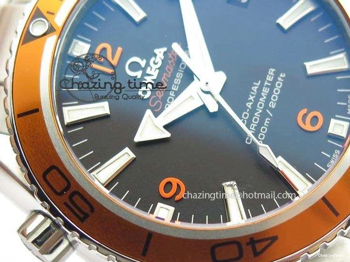 0404 Planet Ocean SS Bp Maker 45mm Orange Bezel On SS Bracelet A DailyWear 8216